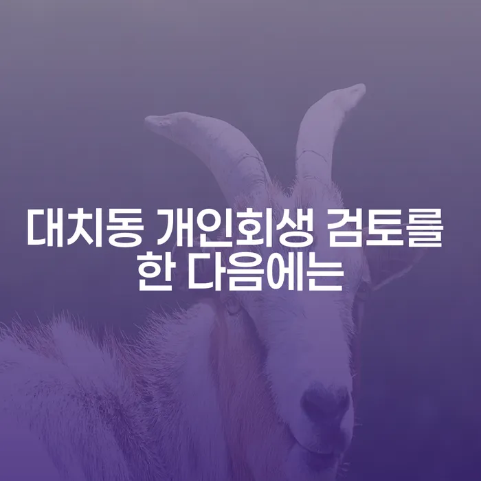 대치동 개인회생 검토를 한 다음에는