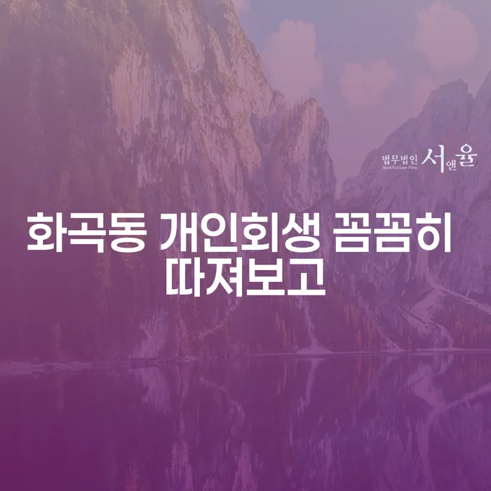 화곡동 개인회생 꼼꼼히 따져보고