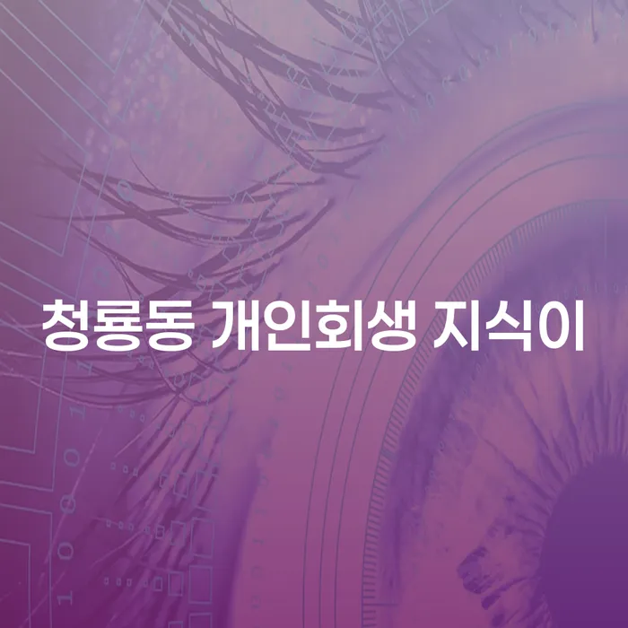 청룡동 개인회생 지식이