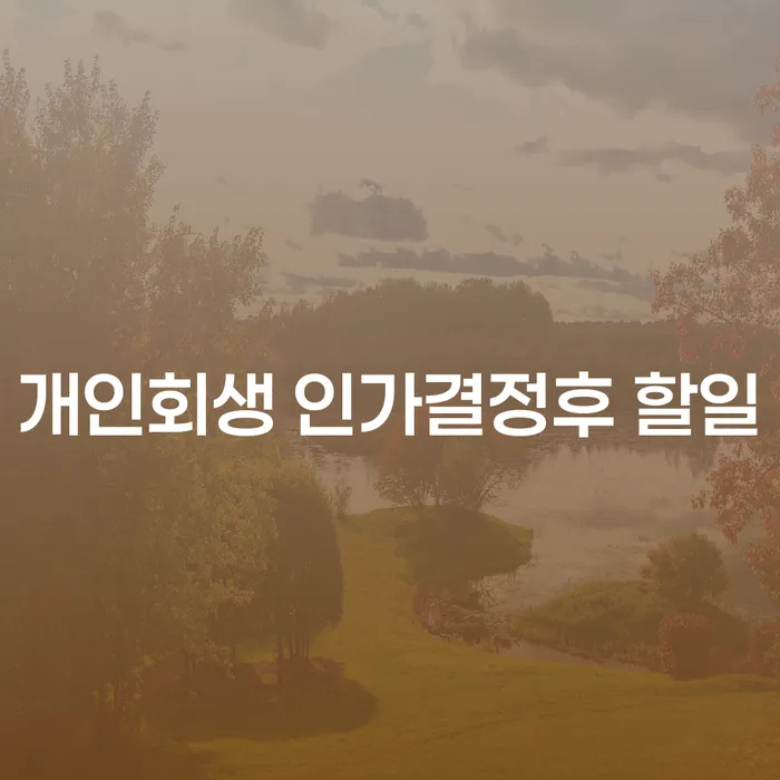 개인회생 인가결정 후 해야 할 일은 무엇일까요?